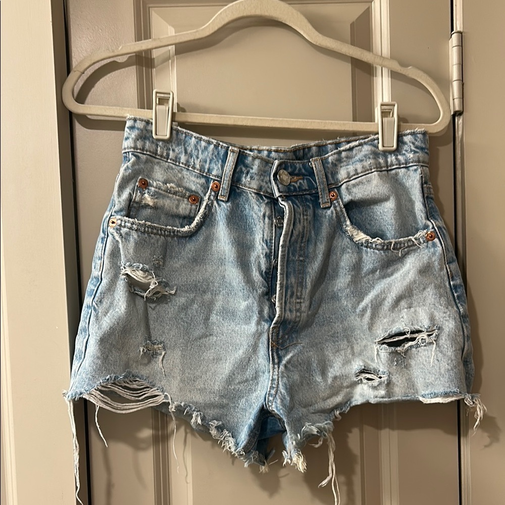 Distressed Denim Shorts